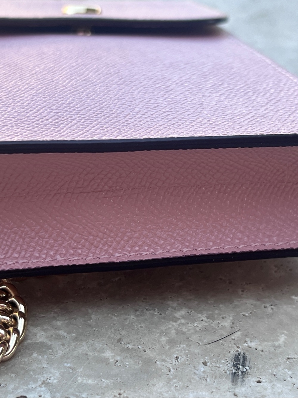 COACH Pink Crossbody Phone Bag with Gold Chain and Card Slots - Picture 5 of 13